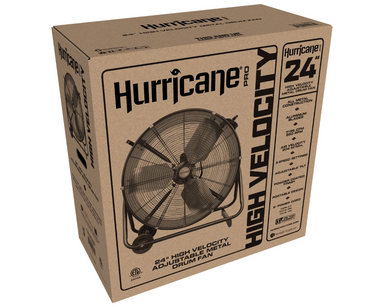 Hurricane® 24'' Heavy-duty High-speed Round Portable Drum Fan