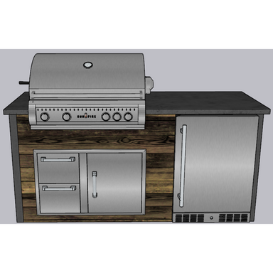 Outdoor Oasis Kitchen Kits 6ft Signature with Fridge Grill Island