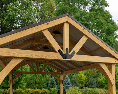 Yard Craft Westmont 12×12 Wooden Pavilion Kit - Natural